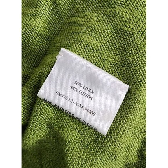 EILEEN FISHER Cactus Green Linen Cotton Slub Kimono Cardigan Size Small - Picture 4 of 4